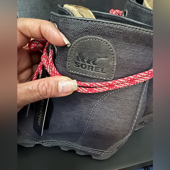 Sorel Brand PDX Lace Up Wedge Moto Ankle Boots Lexie Wedge Grey Quarry, 9.5 - Picture 13 of 13